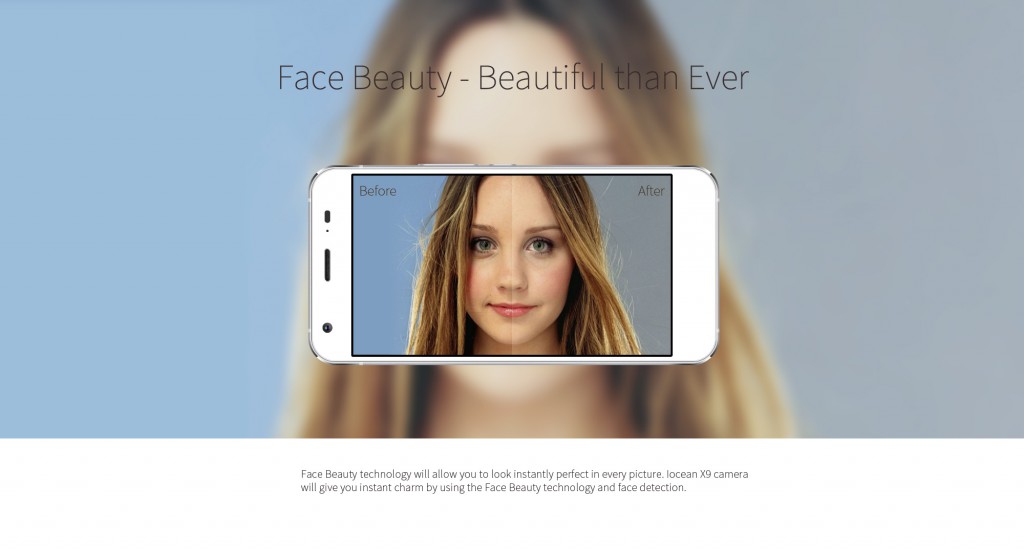 El iOcean X9 dispone de función "beauty face" para mejorar nuestro aspecto en las fotos de forma automática.