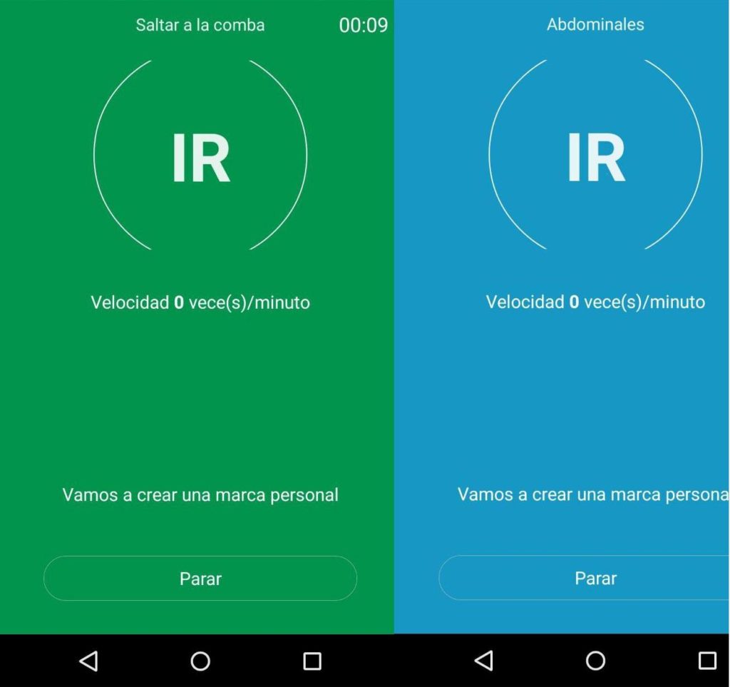 En la aplicación podemos crear marcas personales de determinados ejercicios