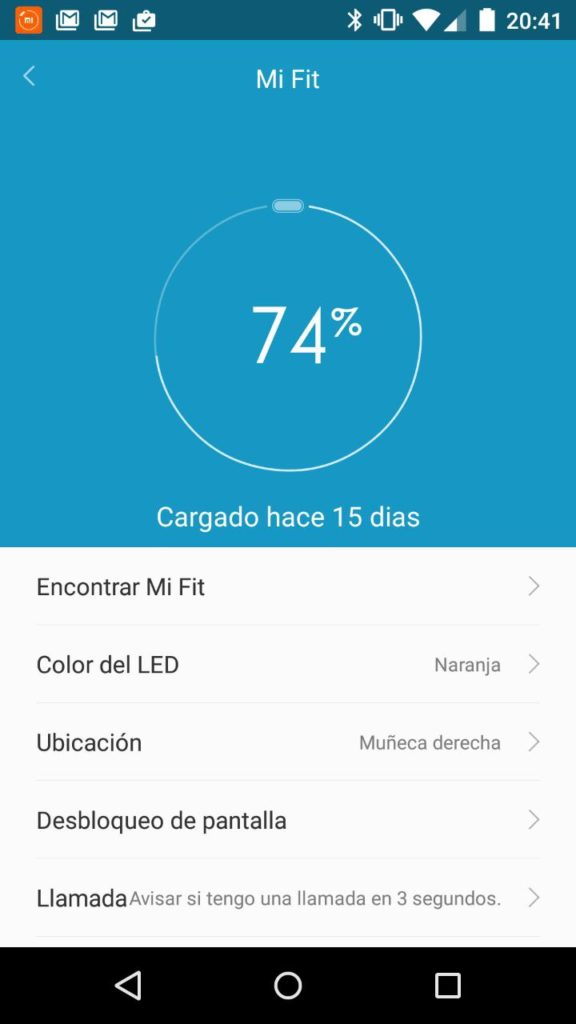 Pulsera xiaomi mi band