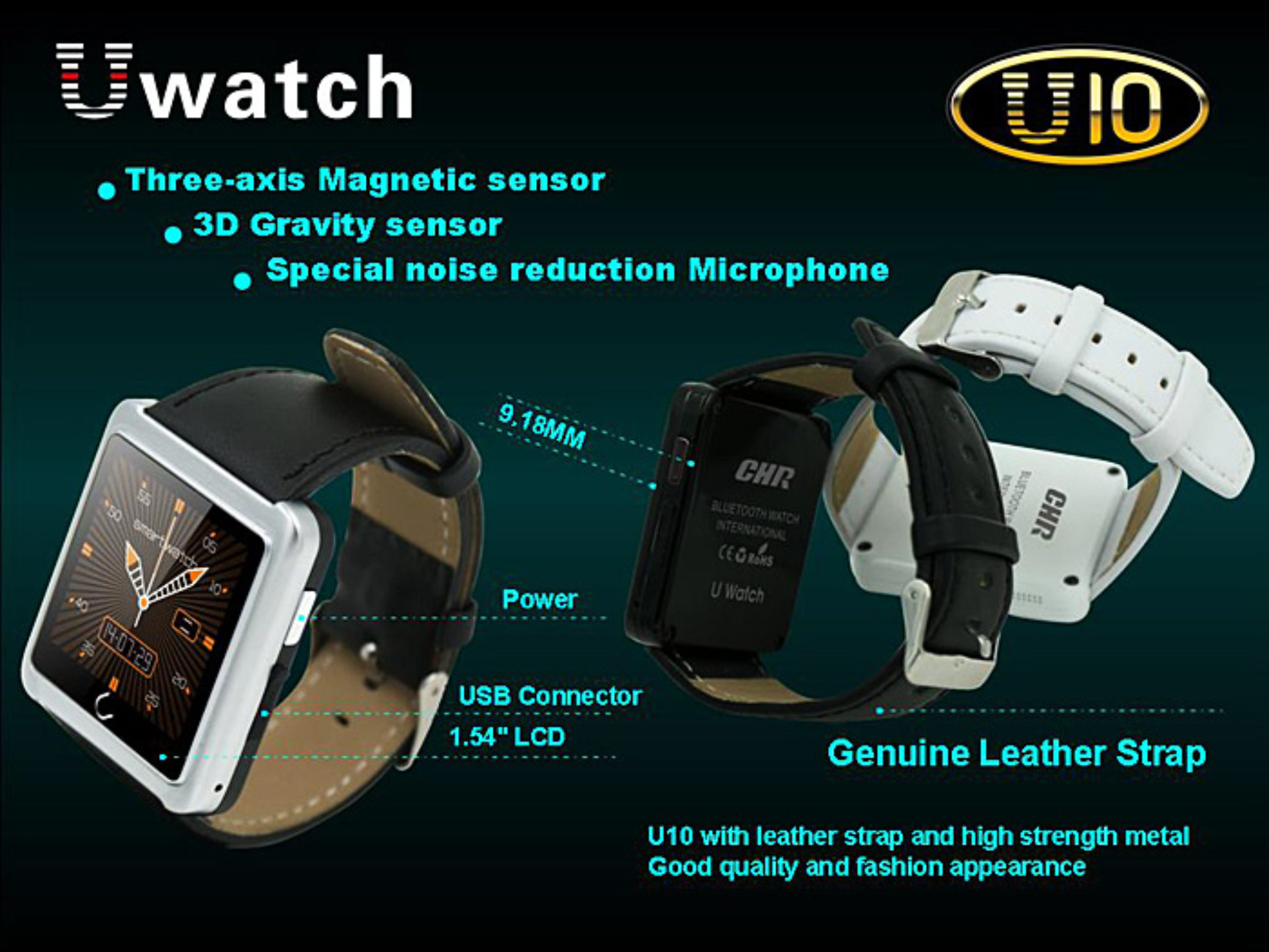 smartwatch u10 waterproof