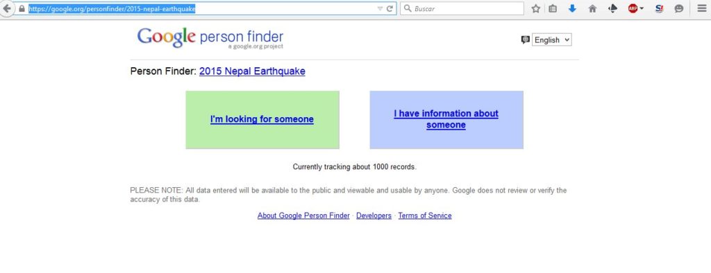 Gizlogic_person_finder_buscador de personas en Nepal_terremoto