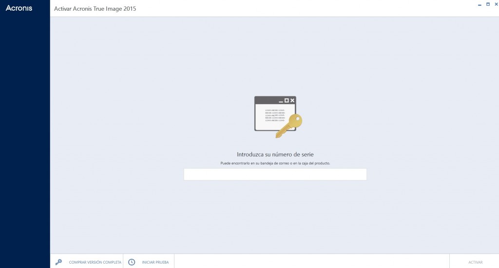 La interfaz de Acronis Image True 2015 se muestra limpia y sencilla desde el proceso de instalación
