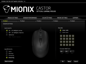 Tenemos más de 16 millones de colores para elegir para los LEDs del Mionix Castor.