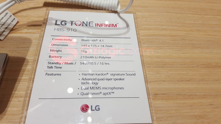 Especificaciones técnicas de los LG TONE INFINIM