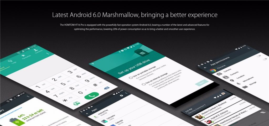 Homtom HT16 Pro lleva la última versión de Android, conocida popularmente como Marshmallow
