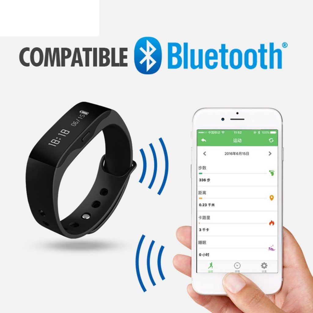 La pulsera cuantificadota SKMEI L28T se sincroniza vía Bluetooth con nuestro teléfono móvil