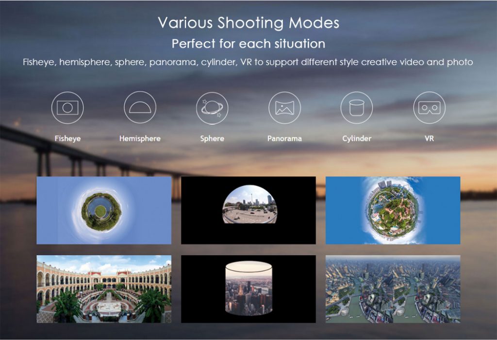 Una de las grandes ventajas de la cámara SJCAM 360, es que cuenta con hasta 6 modos de disparo diferentes para cada situación