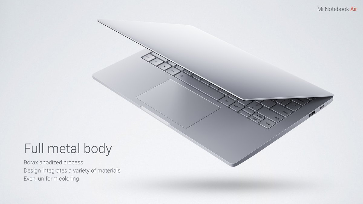 Xiaomi Mi Notebook Air diseño y construcción