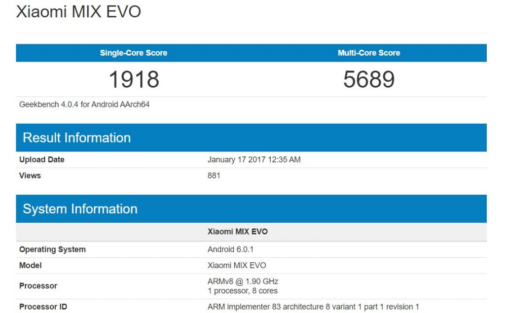 Xiaomi Mi Mix EVO