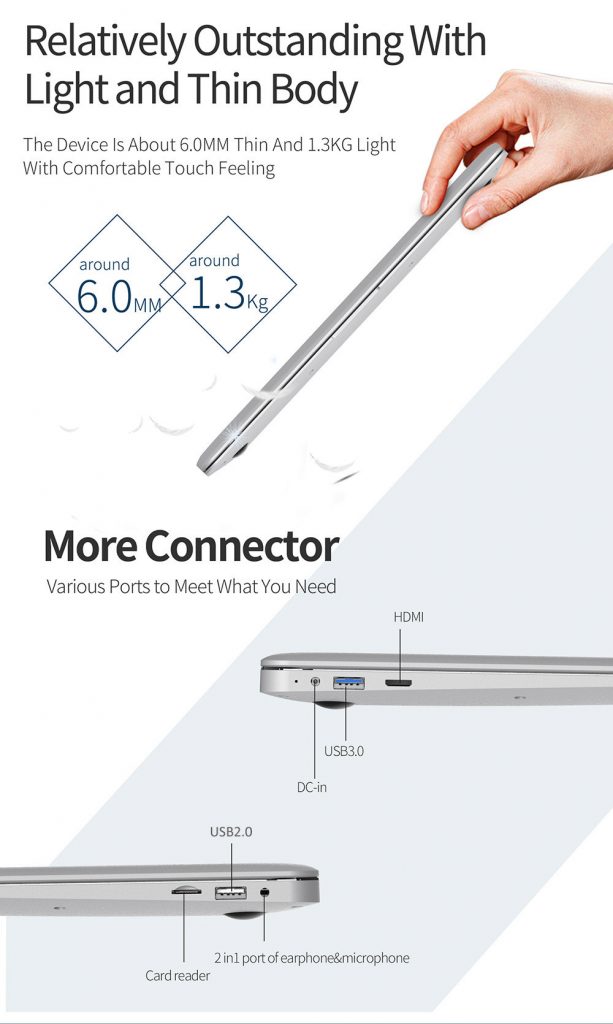 Jumper EZBook 3, conexiones