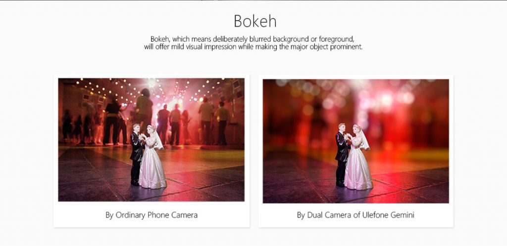 Ulefone Gemini, bokeh