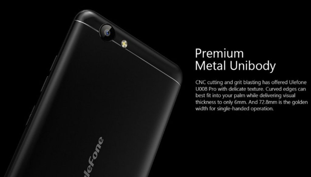 Ulefone U008 Pro, diseño