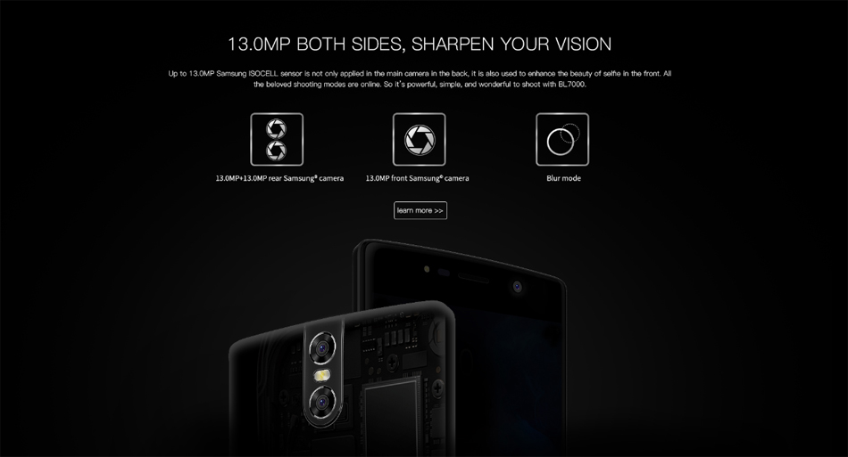 Doogee BL7000 posee en total tres sensores de iguales 13 megapíxeles Doogee BL7000