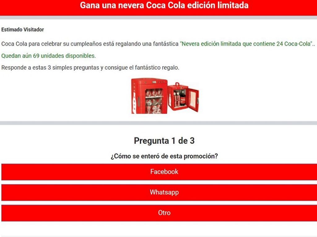 Vinci un frigo Coca Cola