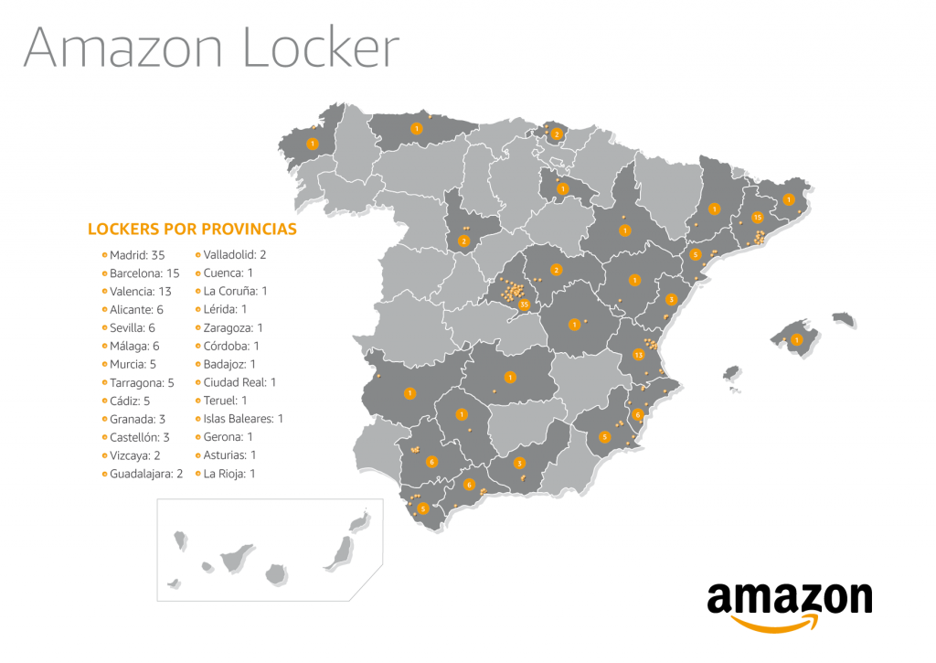 Mapa España lockers