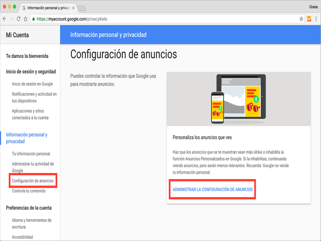 Configurador de anuncios