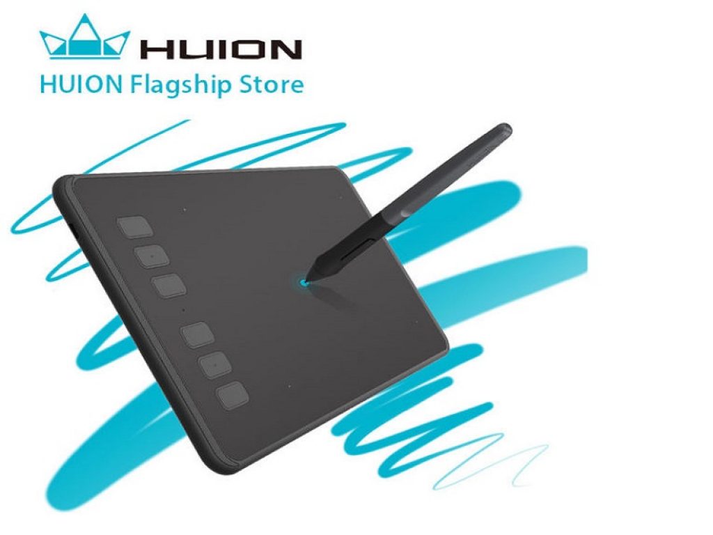 Tableta gráfica de dibujo Huion H640P 8192 niveles de presión del lápiz con 6 teclas Express y lápiz óptico ecológico sin batería 
