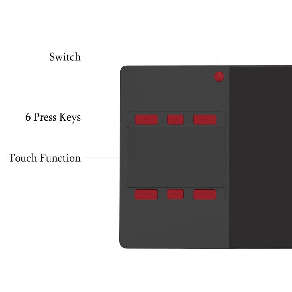 Huion INSPIROY G10T, panel multitáctil