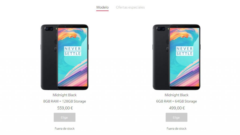 OnePlus 5T agotado