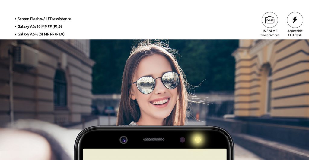 Samsung Galaxy A6 y A6+ - Cámara frontal