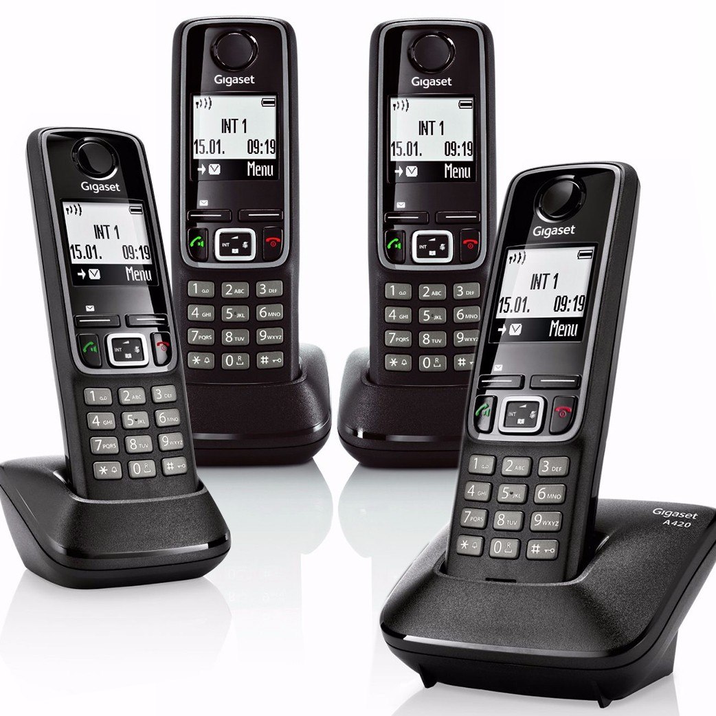  Gigaset A694A Duo - Dos teléfonos inalámbricos - Hecho en  Alemania - Contestador automático - Identificador de llamadas - Pantalla de  alto contraste - Calidad de voz brillante HSP - Largo tiempo de : Productos  de Oficina