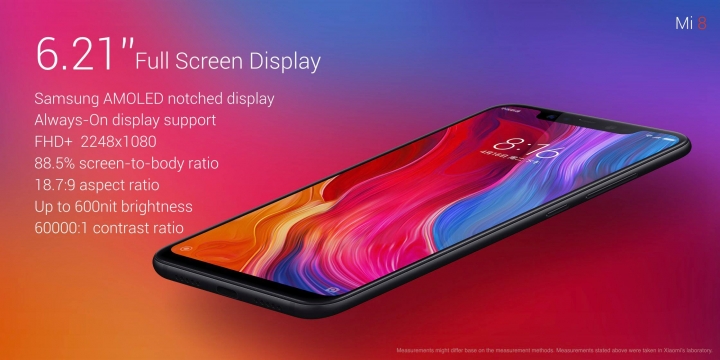Xiaomi Mi 8 pantalla