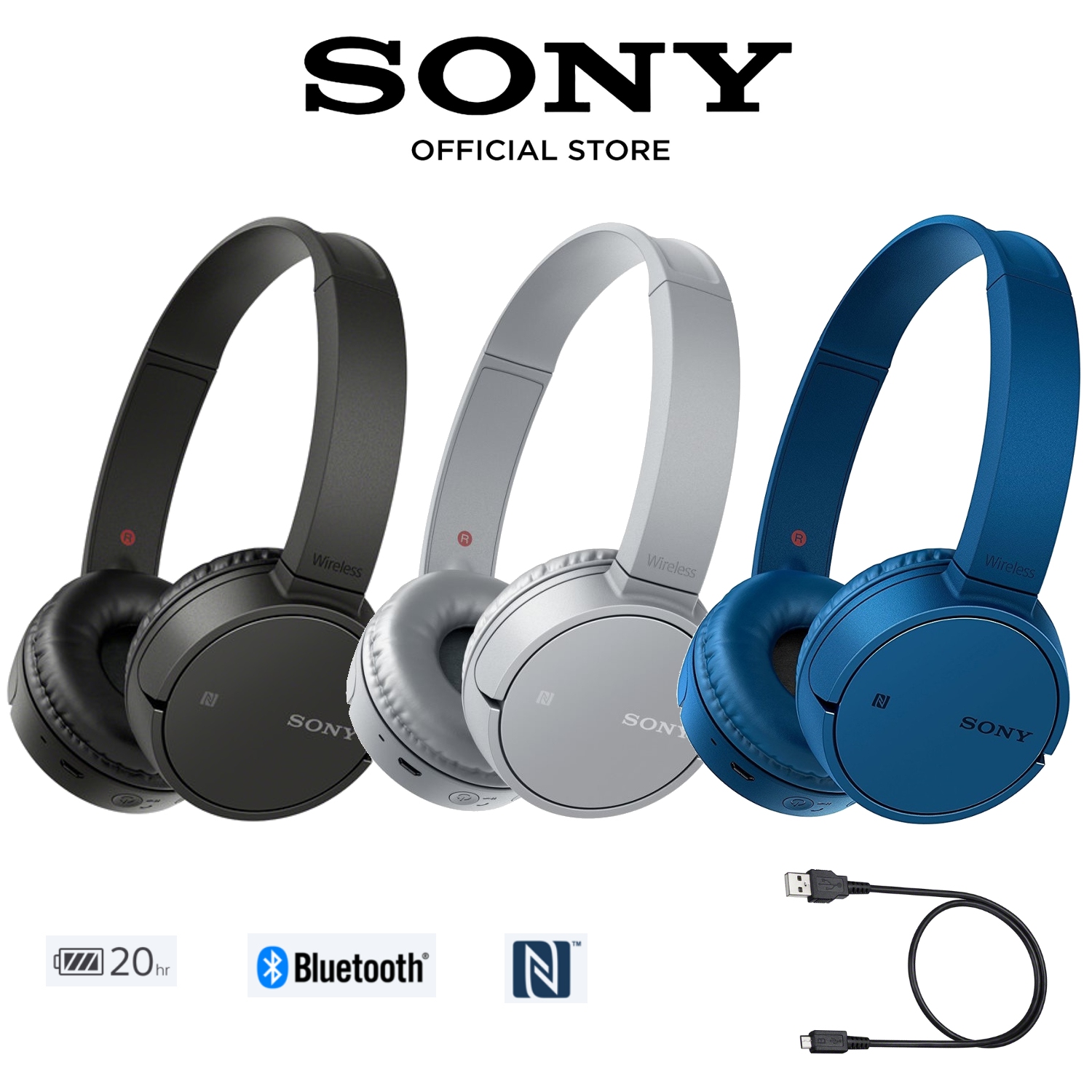 Auriculares Inalámbricos Sony WHCH500H - Gris