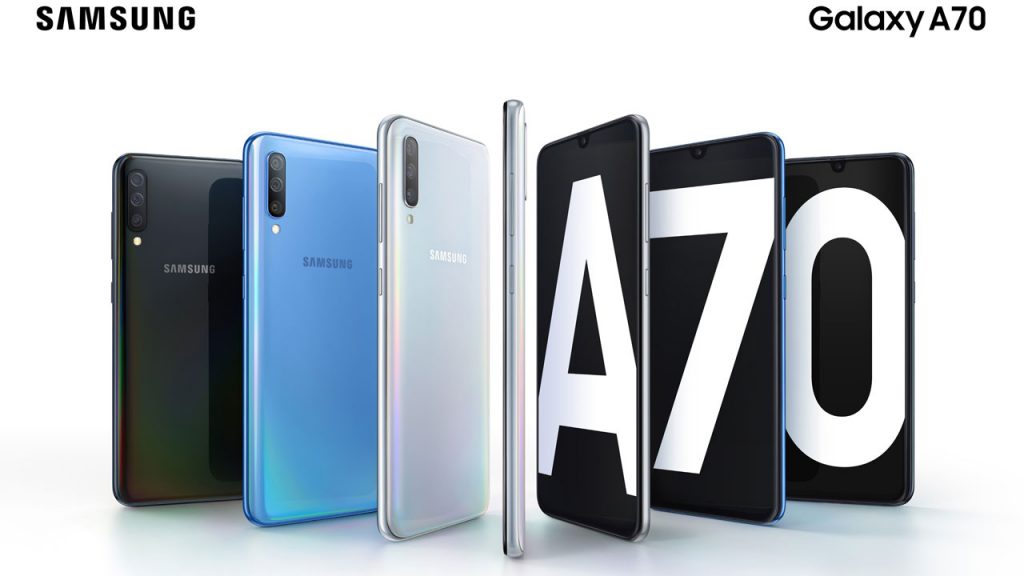 Samsung Galaxy A70, con pantalla colosal, cámara triple y gran batería