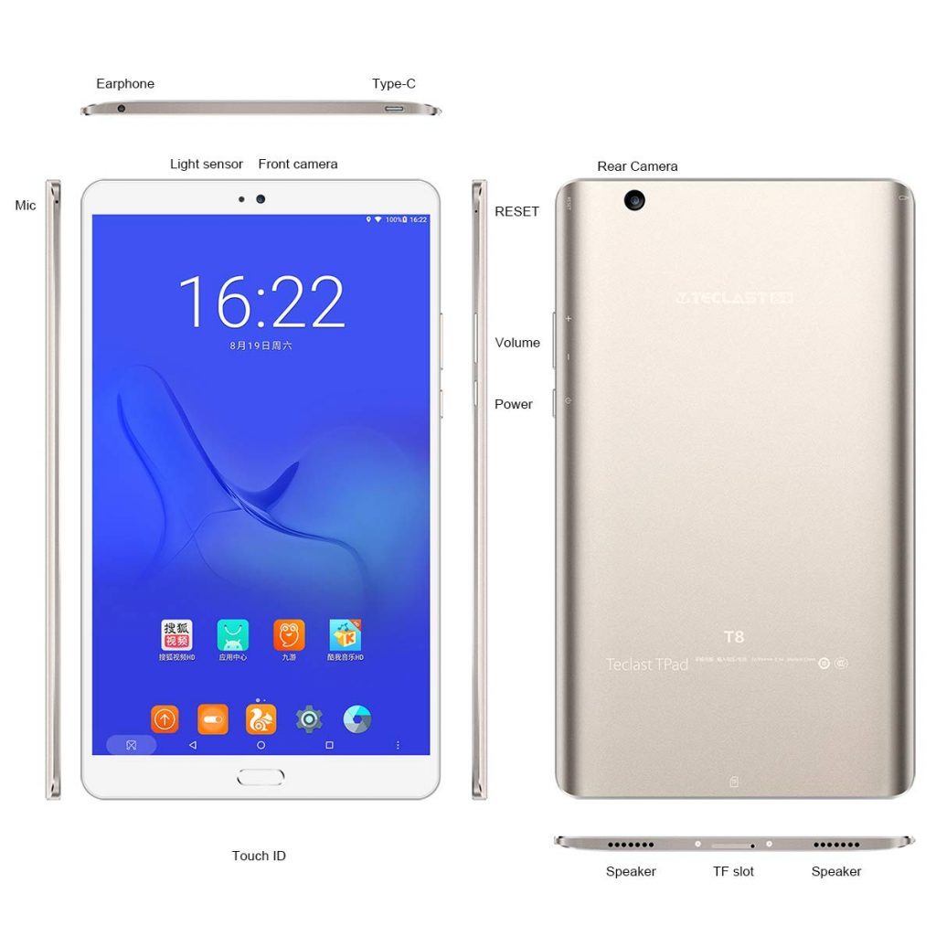 Teclast T8, design