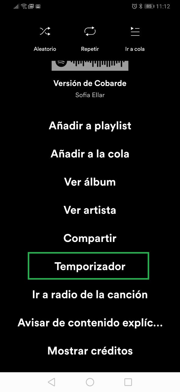 temporizador de spotify