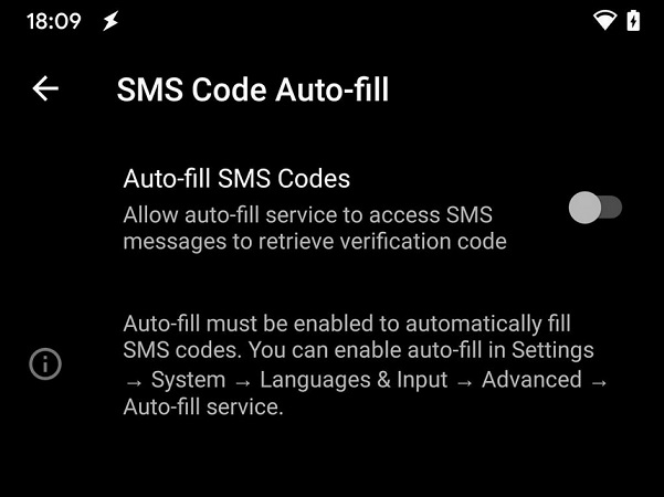 SMS Code Auto-fill