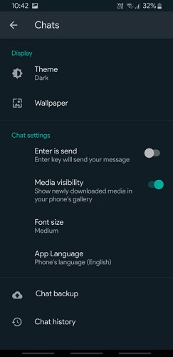 WhatsApp Dark Mode