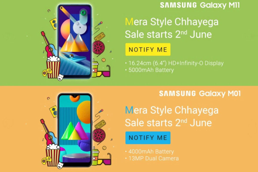 El Samsung Galaxy M01 vendrá acompañado por el Galaxy M11