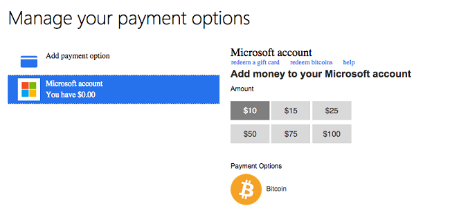 Microsoft bitcoins