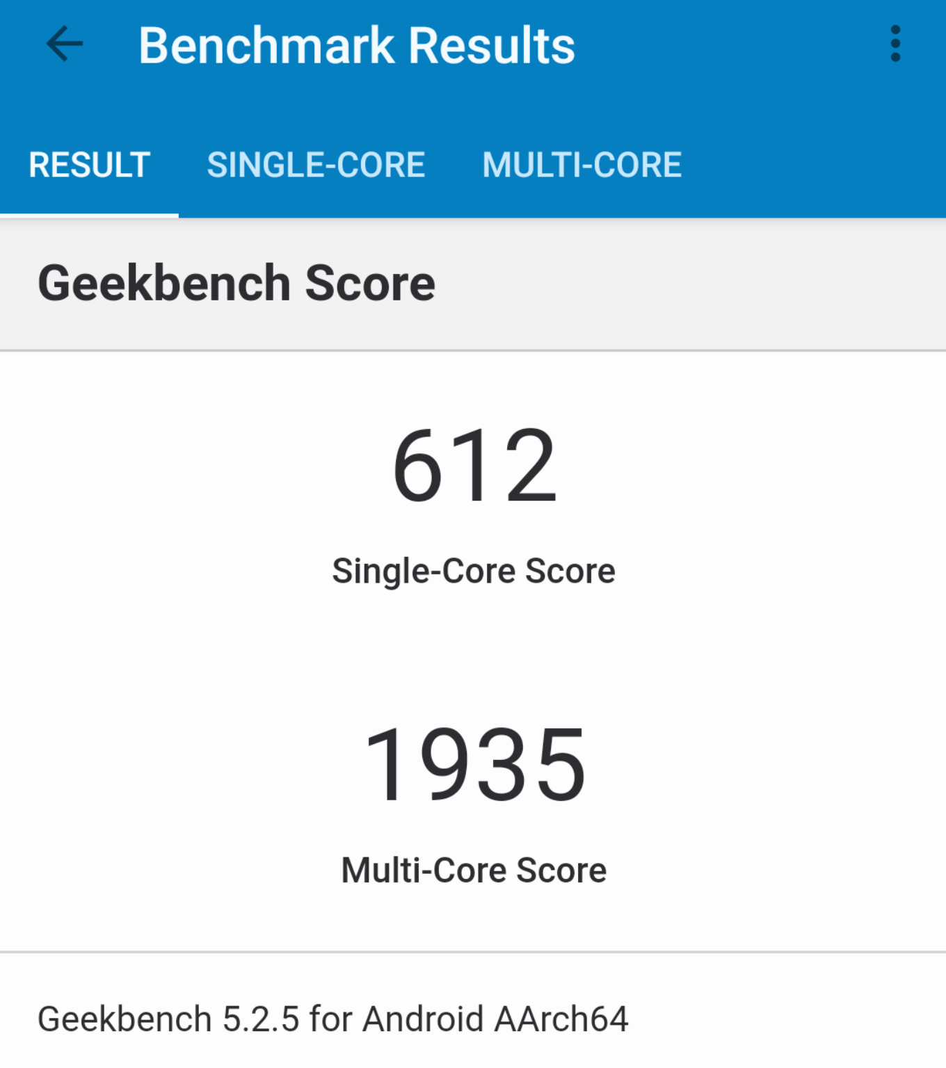 LG Velvet 5G Geekbench Score Cores