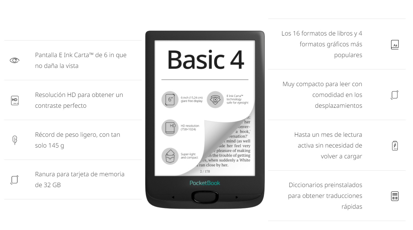 PocketBook Basic 4 - Características