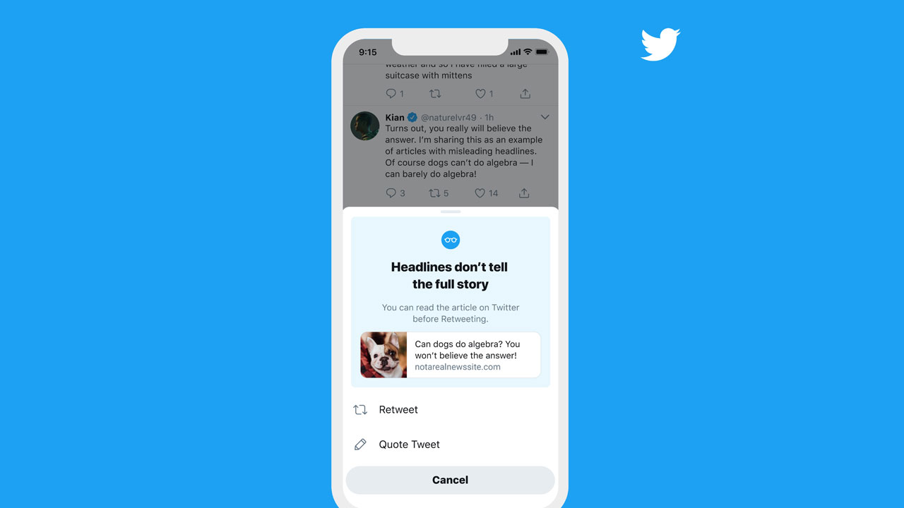 Twitter trae la función de leer antes de compartir a todos los usuarios
