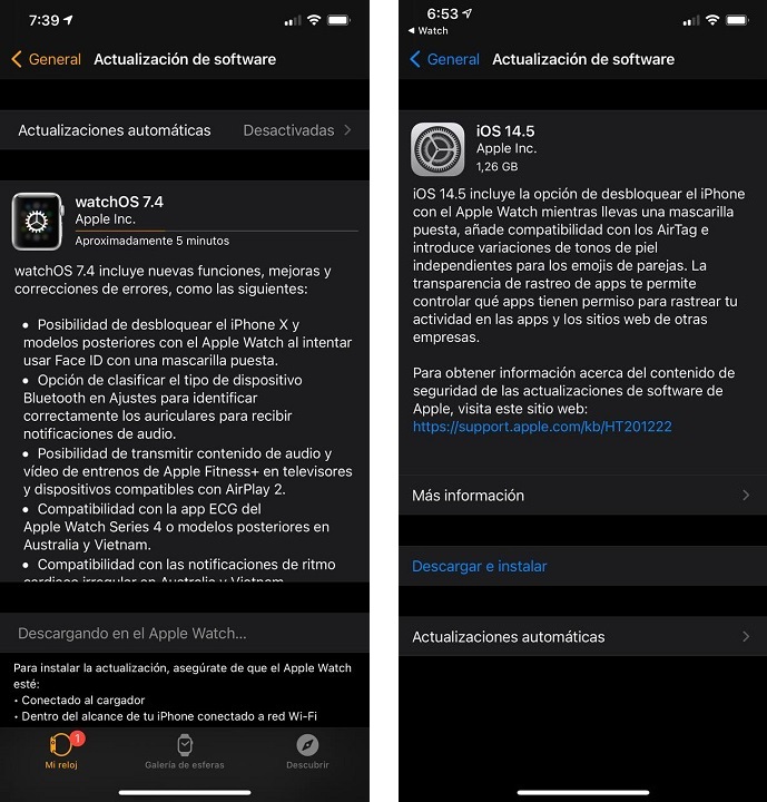 watchos 74 desbloquear el iphone con la mascarilla