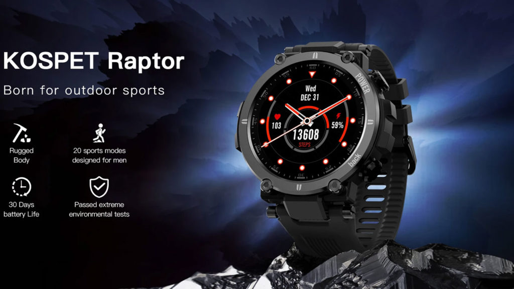 Kospet Raptor, un Smartwatch rugerizado y listo para el deporte