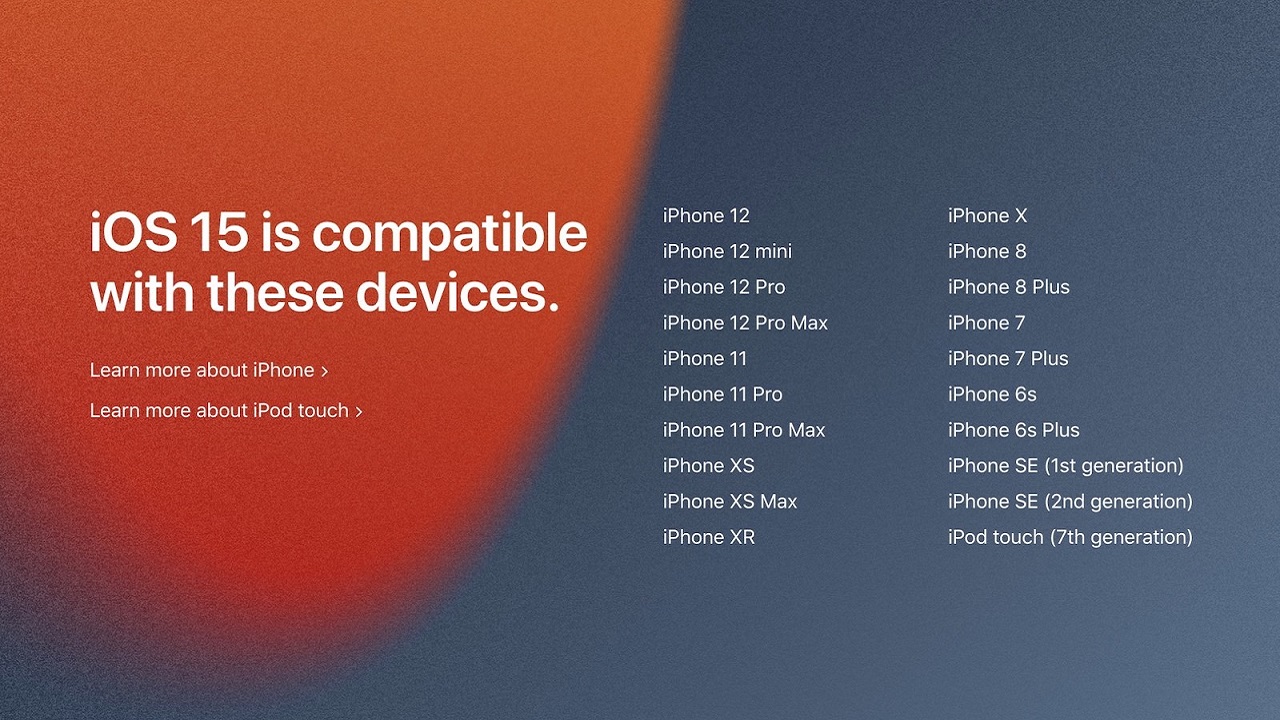 modelos compatibles con ios 15