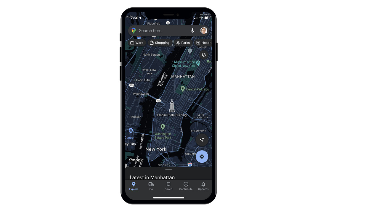 modo oscuro en google maps en ios
