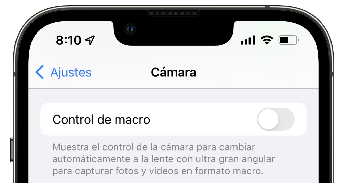 iOS 15.2 - Modo macro