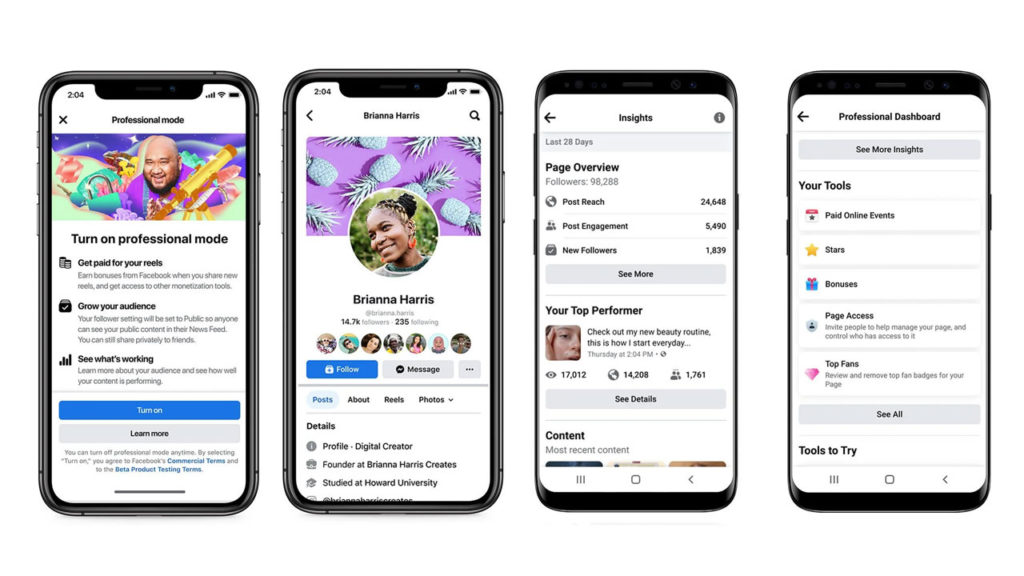 Facebook introduce el modo profesional para creadores de contenido