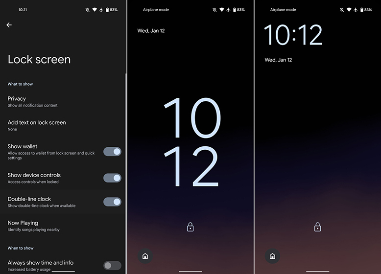 Android 12L Beta 2 - Reloj