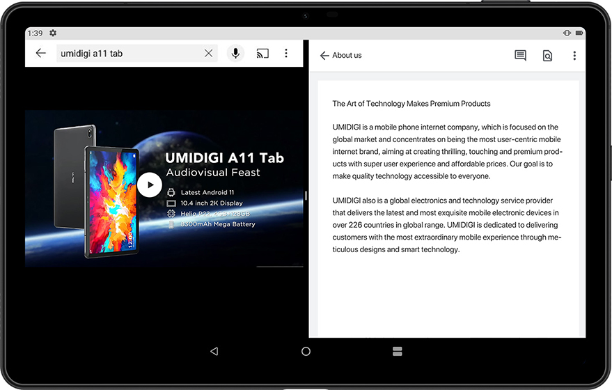 Android 11 con pantalla dividida