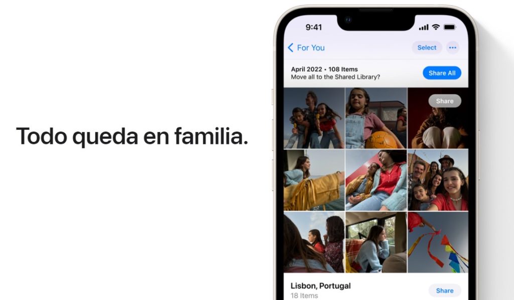 IOS 16 Fototeca compartida en iCloud