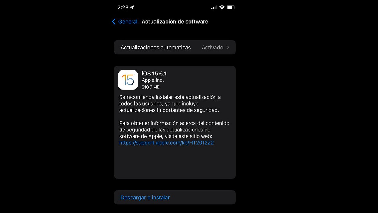 ios 15.6.1 actualizacion