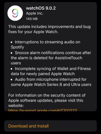 watchOS 9.0.2