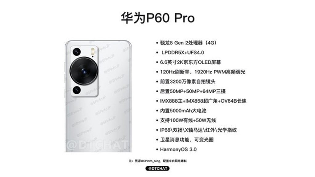 Huawei P60 Pro - Especificaciones filtradas
