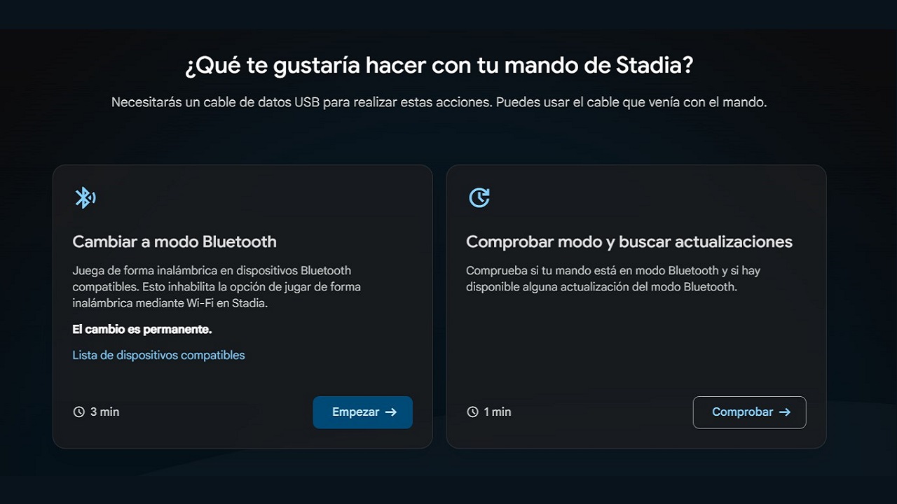 como usar tu mando stadia con bluetooth